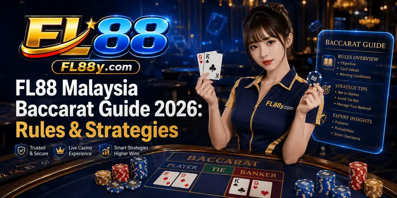 FL88 Malaysia baccarat guide 2026 showing rules, betting options, live tables and responsible casino tips
