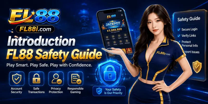 FL88 safety guide introduction with a Malaysian mobile user reviewing secure access, privacy tips, and 18+ reminders