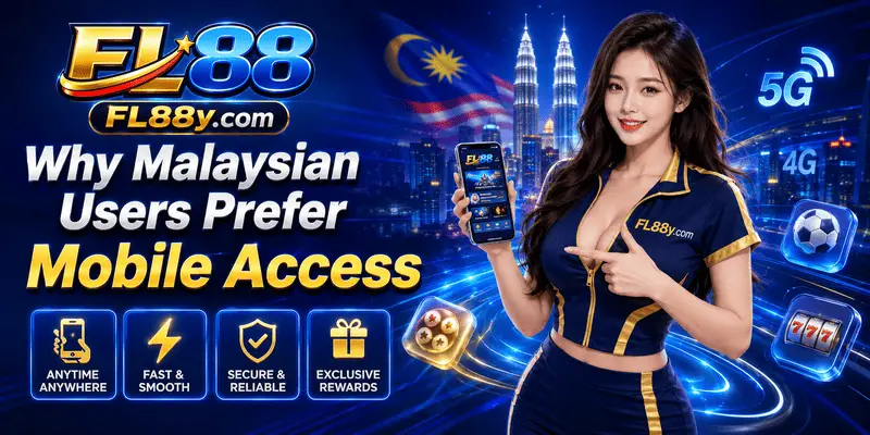 Malaysian user accessing FL88 lottery information by phone with fast navigation, clear menus, and safety checks