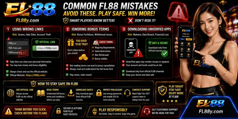 Common FL88 mistakes with wrong links, bonus errors and unverified apps in Malaysia.