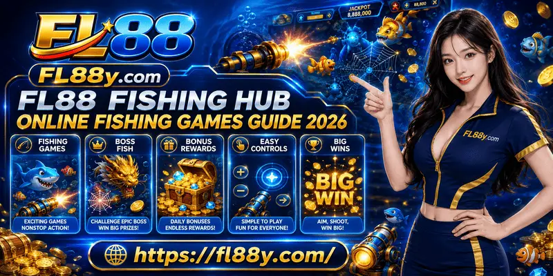 FL88 Fishing Hub presenting online fishing arcade games, colorful graphics, reward features and responsive mobile gameplay.
