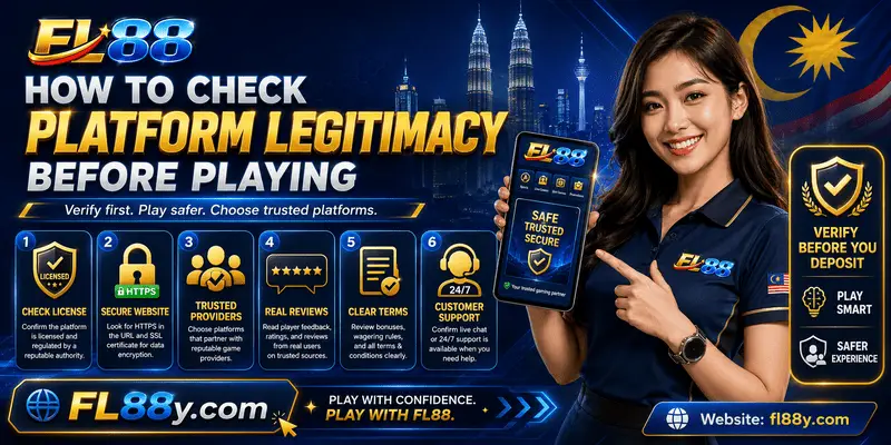 Malaysian user checking online gaming platform legitimacy before playing on FL88.