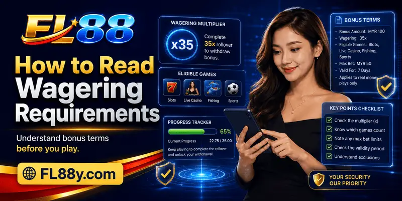 L88 bonus terms screen explaining wagering requirements for Malaysian users