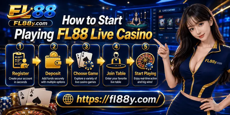 Step-by-step guide to start playing FL88 Live Casino with account setup, game selection and secure platform access.