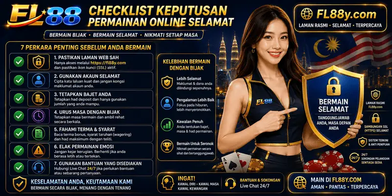 Safe online gaming decision checklist for Malaysian players