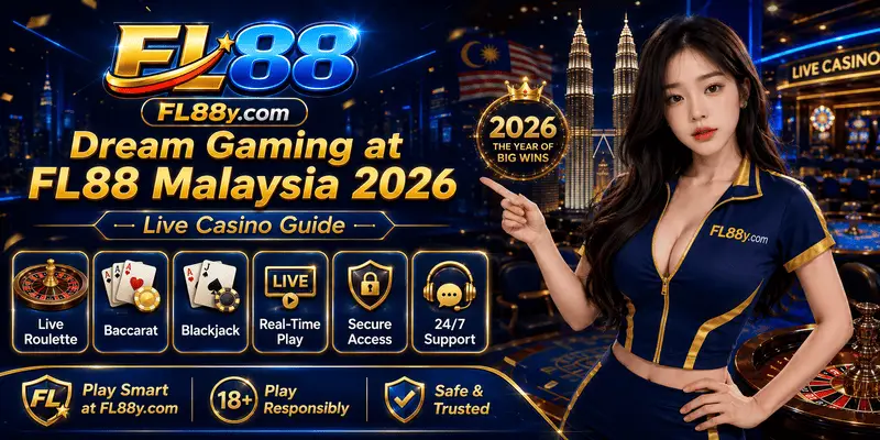 Dream Gaming at FL88 Malaysia featuring live dealer casino games, HD streaming, secure gameplay and seamless mobile experience