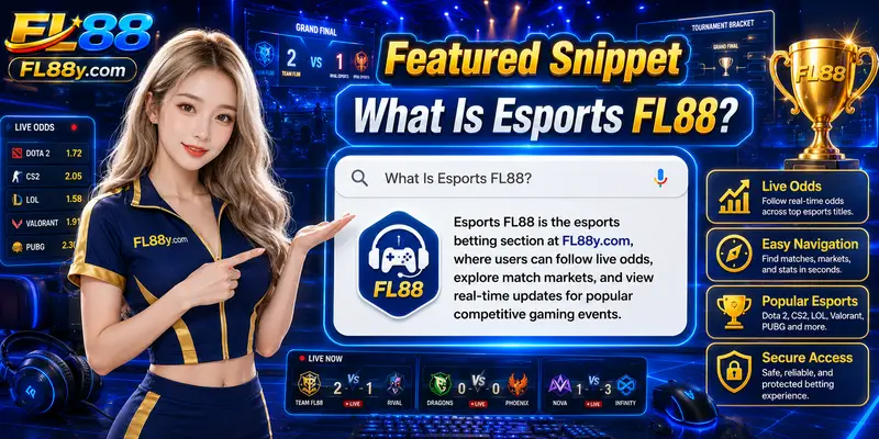 What is Esports FL88? Overview of esports betting, live odds, tournament coverage and mobile-friendly platform features.