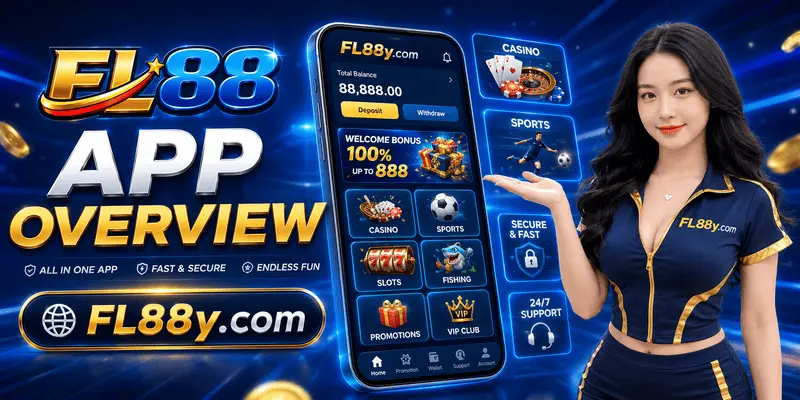 FL88 app overview for Malaysia showing mobile access, account tools, casino features, security checks, and app usability.