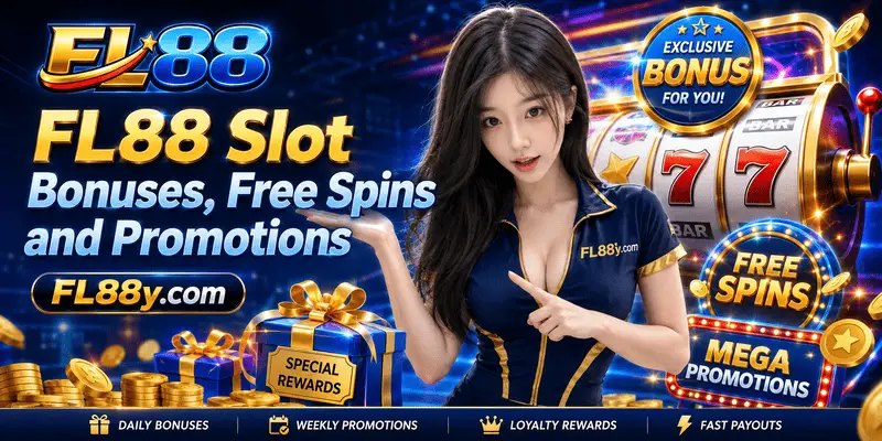 FL88 slot bonuses page showing free spins, promotion terms, reward limits and responsible bonus review steps.