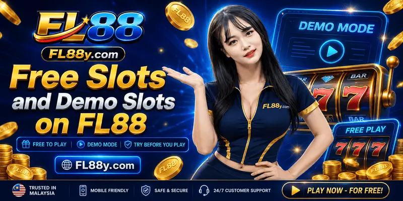 Free slots and demo slots on FL88 showing practice play, game previews, slot themes and beginner-friendly access.