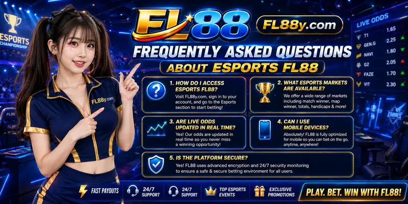 Frequently asked questions about Esports FL88 covering live odds, tournaments, account access and common platform features.