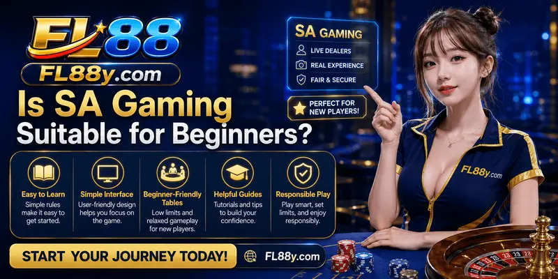Beginner guide to SA Gaming at FL88 Malaysia explaining easy game rules, live dealer features and responsible casino gameplay tips
