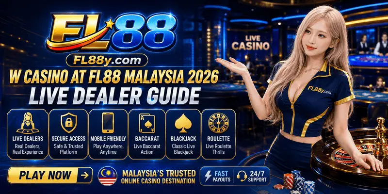 W Casino at FL88 Malaysia featuring live dealer tables, HD streaming, secure gameplay and smooth mobile casino experience